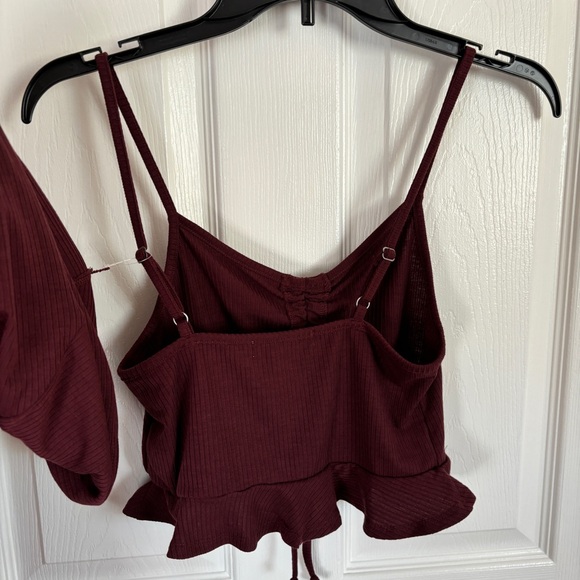 Live to Be Spoiled Ribbed Knit Cinched Tank Top & Oversized Cardigan Set - Picture 13 of 16